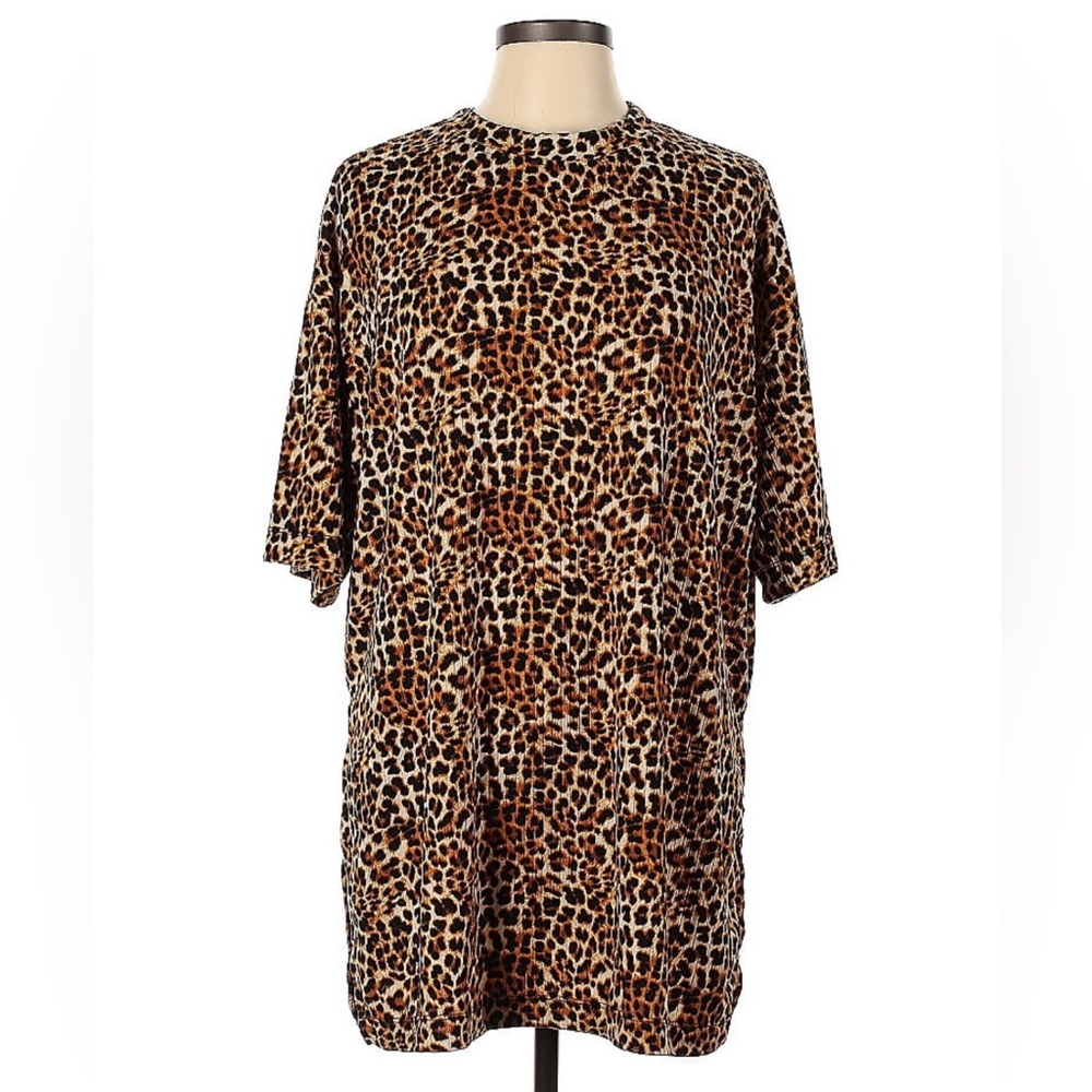 Dressed in LALA Leopard Print Short Sleeve Tee - Brown, Black, Cream